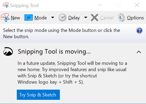 Snipping Tool Is Moving On Windows 10 Pixelstechnet