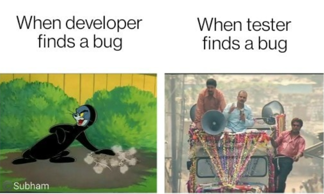 When developer or QA finds a bug