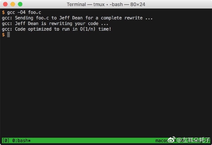 GCC -O4 optimization to Jeff Dean
