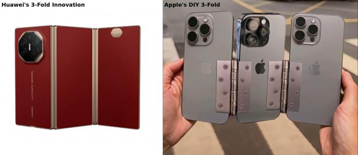 Huawei 3-fold Phone vs iPhone 3-fold Phone