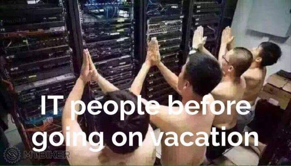 IT people before on vacation