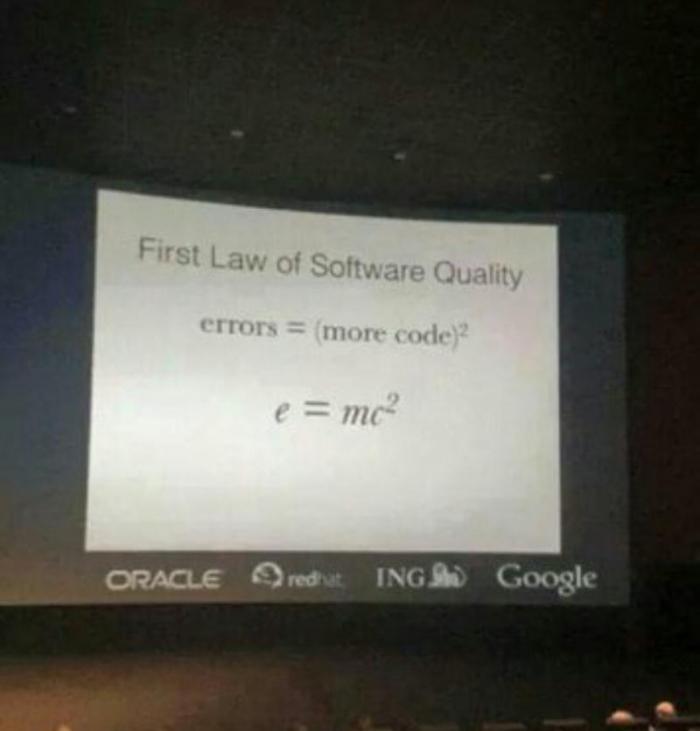 First law of software quality