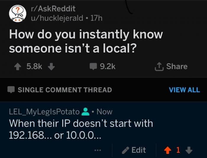 How do you know someone is a local
