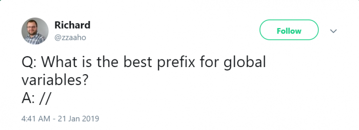 Best prefix for global variables