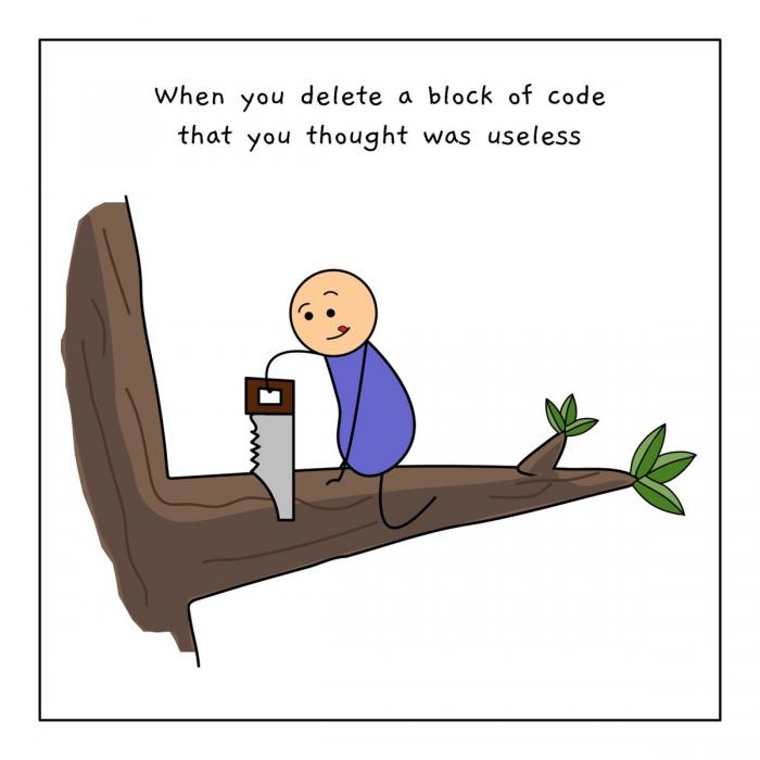 When trying to delete some unused code