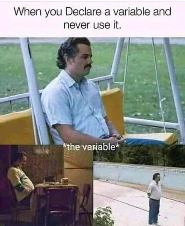 When declaring a variable and never using it