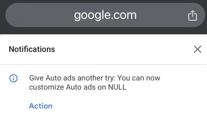 Where is NULL Google Adsense