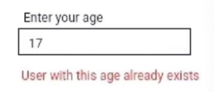 User with age already exists