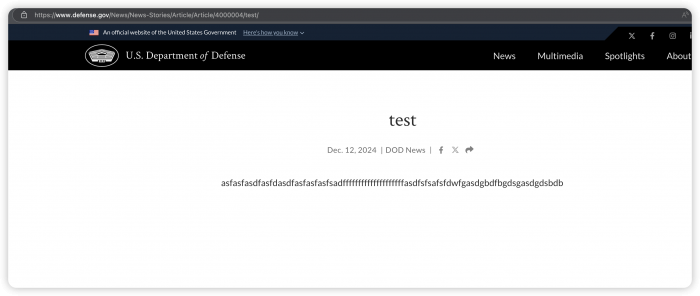 US DoD Test Online