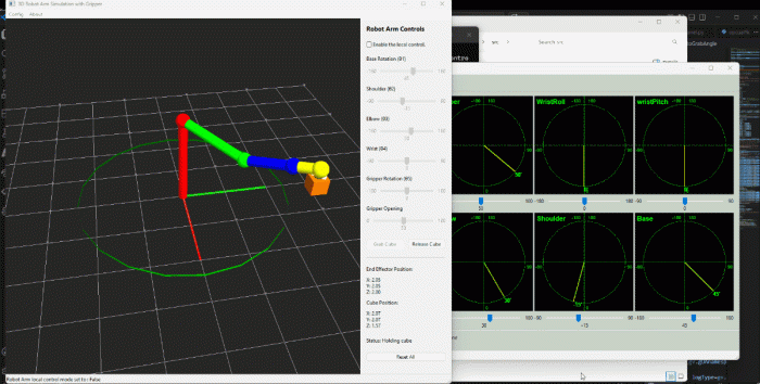 Robot Simulator to Auto Search and Grab a Cube Object