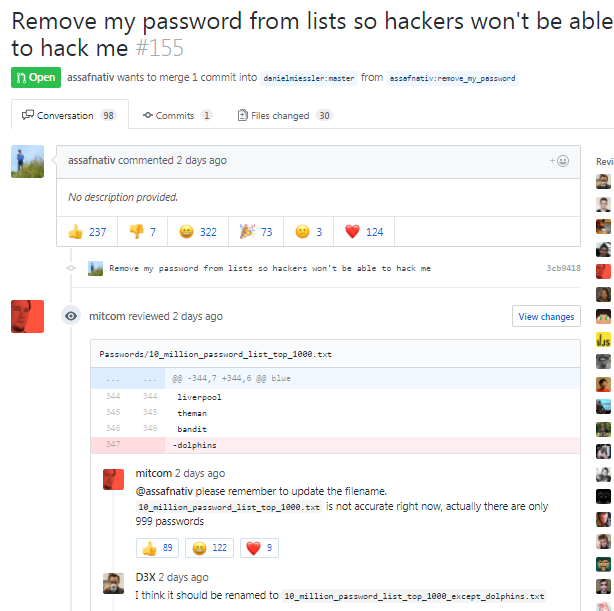 GitHub PR to remove password
